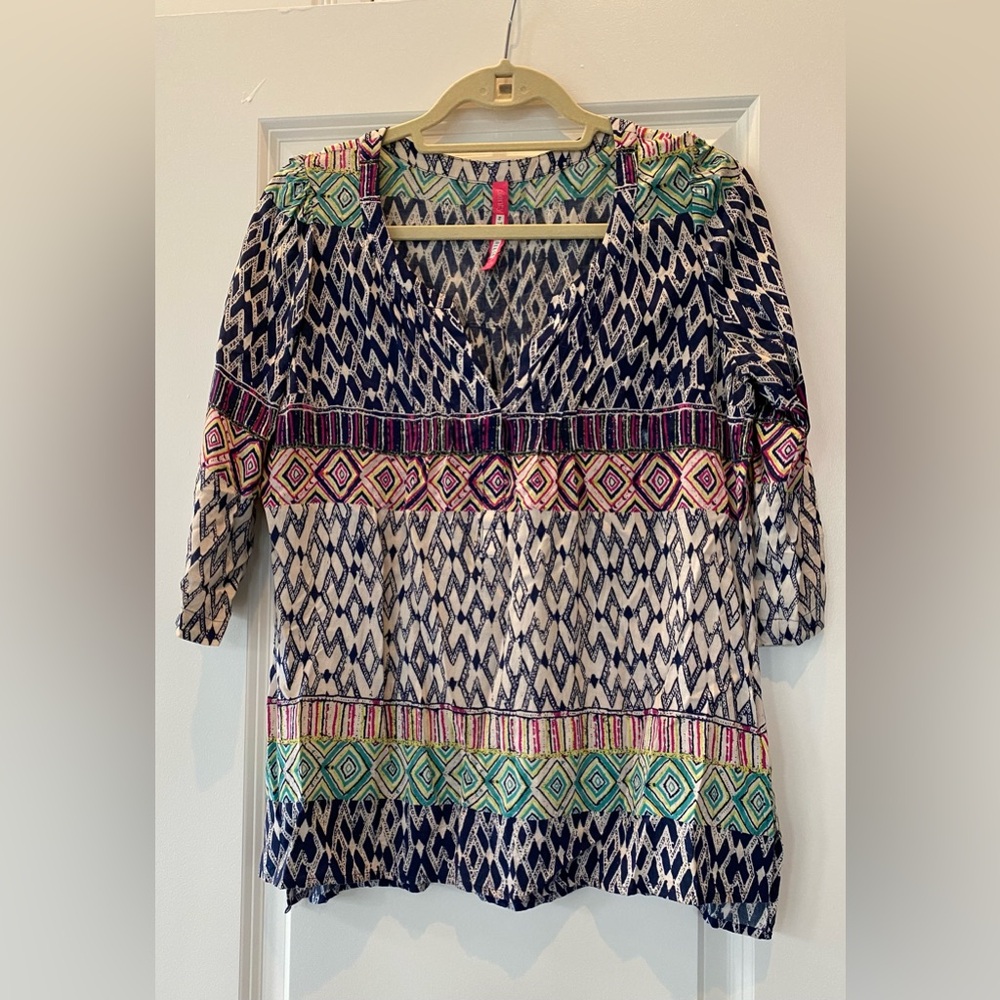 Plenty by Tracy Reese Multicolor Patterned Women's Top